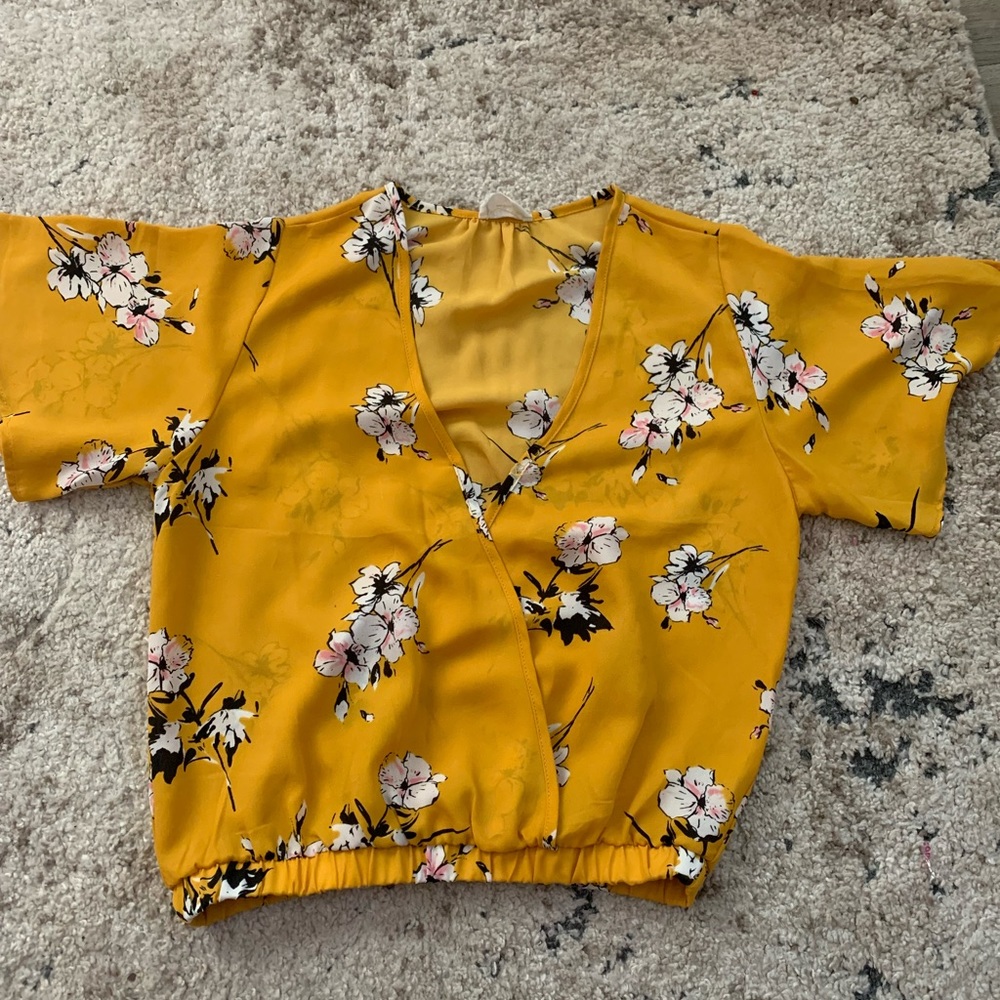 Yellow floral shirt